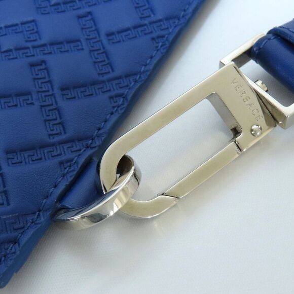 ✨STUNNING! Versace Cobalt Blue Leather Pouch Clutch w/ Dust Bag - Picture 4 of 8